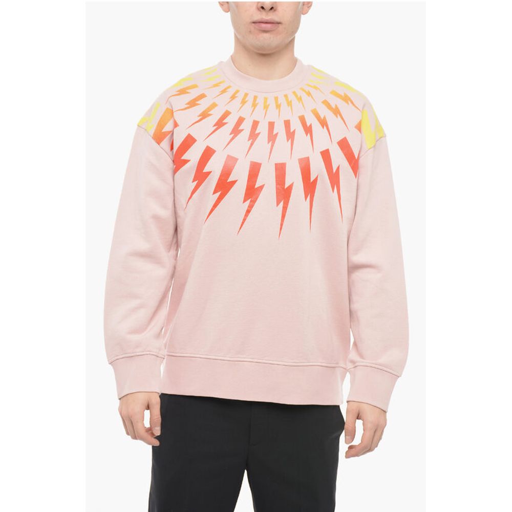 

Толстовка FAIR-ISLE THUNDERBOLT с круглым вырезом и принтом «Degradè» Neil Barrett, Multicolor