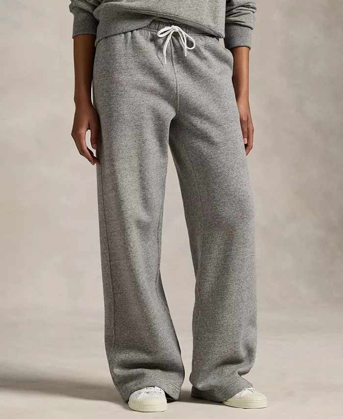 

Женские флисовые спортивные штаны с широкими штанинами и кулиской Polo Ralph Lauren, серый