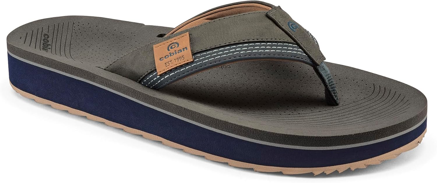 

Мужские сандалии Cobian Roca Rise с синтетическим кожаным ремешком, серый