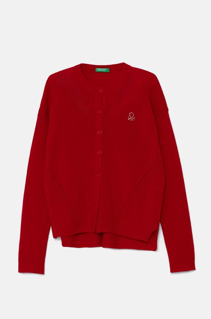 

Детский шерстяной кардиган United Colors of Benetton, красный