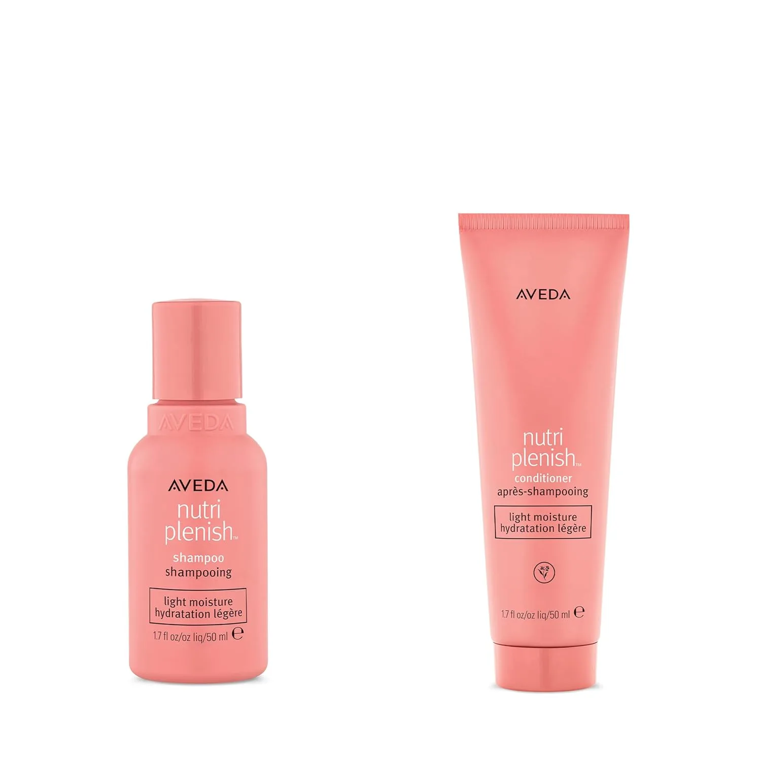 Шампунь и кондиционер Aveda Nutriplenish Light Moisture (двойной набор) | для нормальных и сухих волос | Органическое масло граната, кокосовое масло, масло манго | Дорожный размер