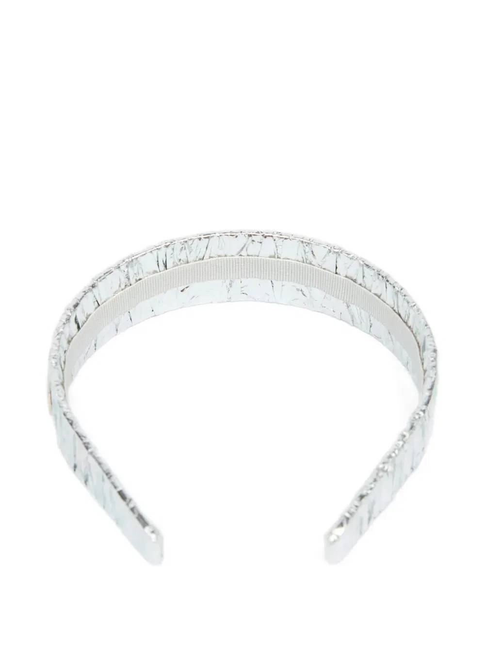 Повязка на голову с логотипом Mm6 Maison Margiela, серебро — фото 2