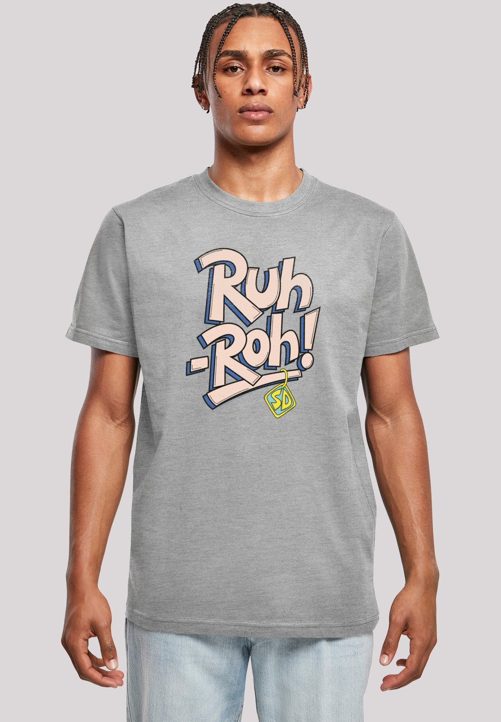 

Футболка с принтом SCOOBY DOO RUH-ROH DOG TAG F4NT4STIC, серый