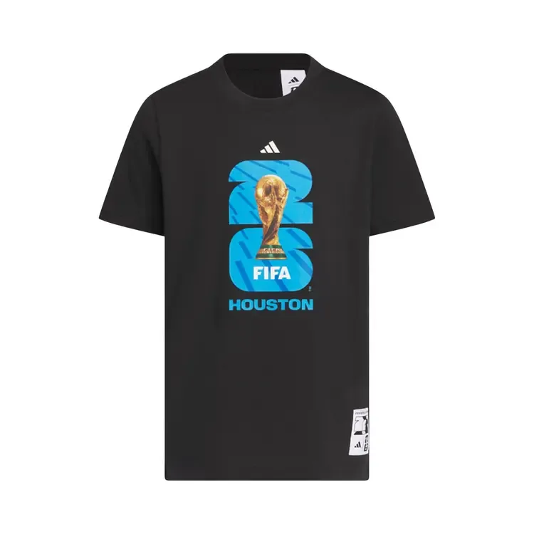 Футболка Adidas FIFA World Cup 26 Host City Houston с графическим принтом, цвет «черный»