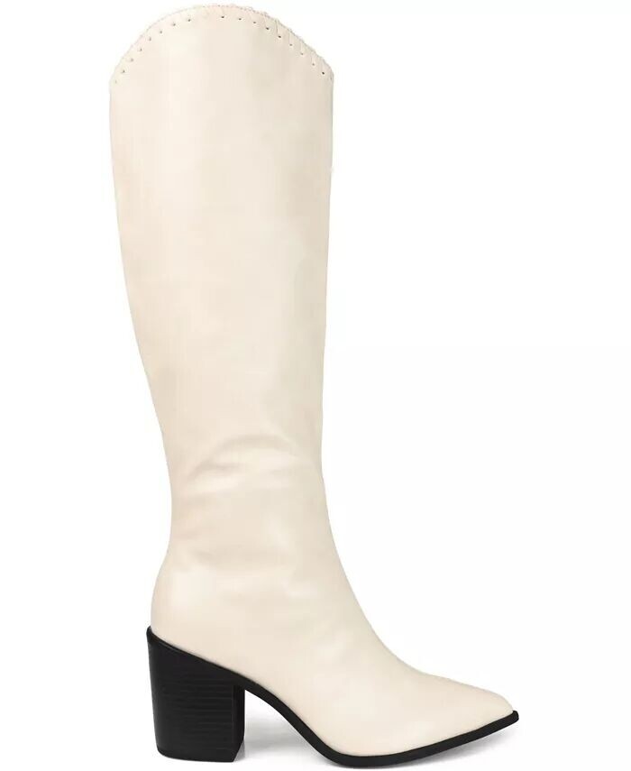 Женские ковбойские сапоги Daria Wide Calf до колена Journee Collection, слоновая кость/кремовый — фото 2