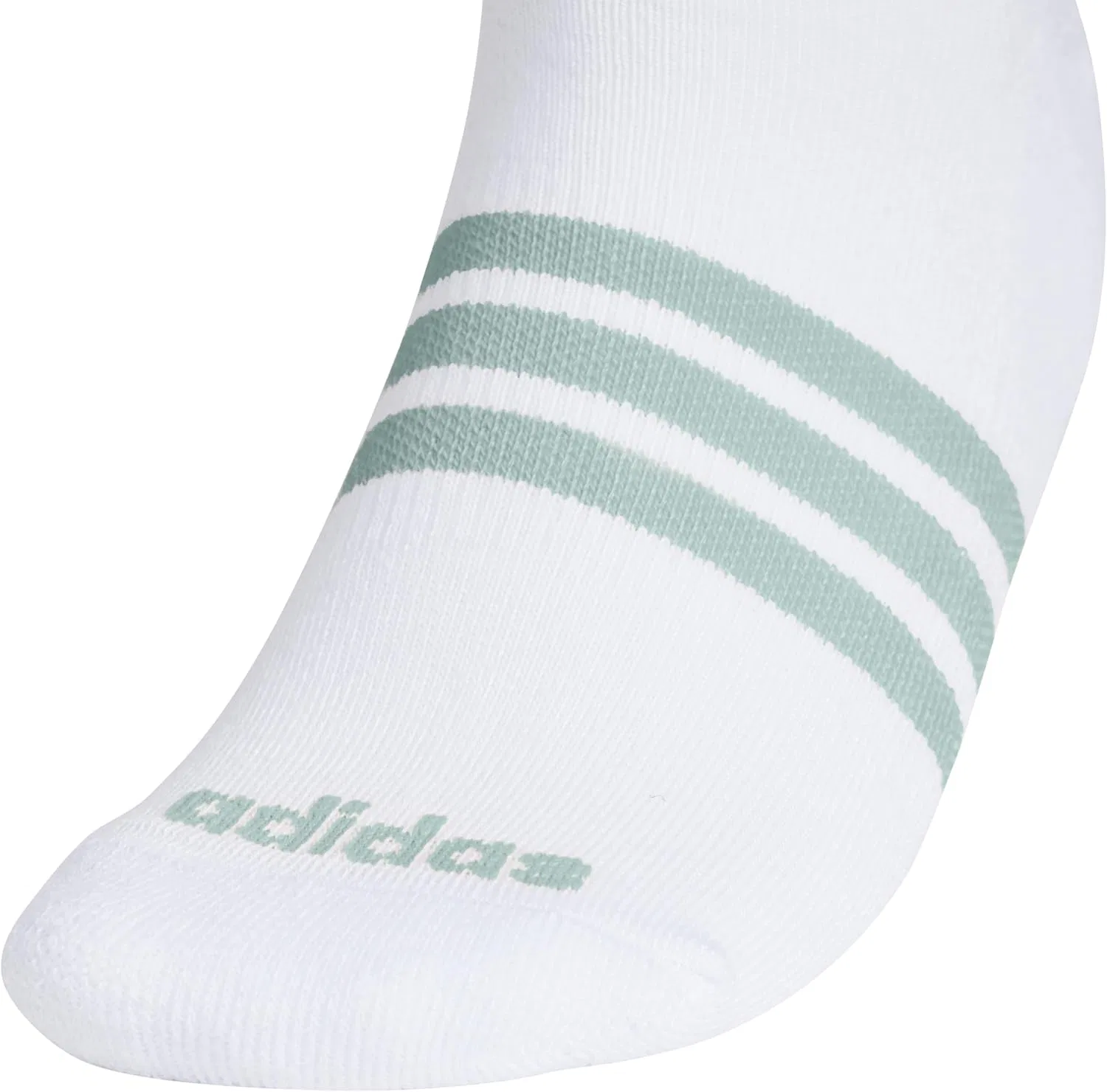 Женские амортизирующие носки Adidas, невидимки (3 пары). Прочные и удобные, Wonder Sage Green/Wonder White/White/Striped — фото 2