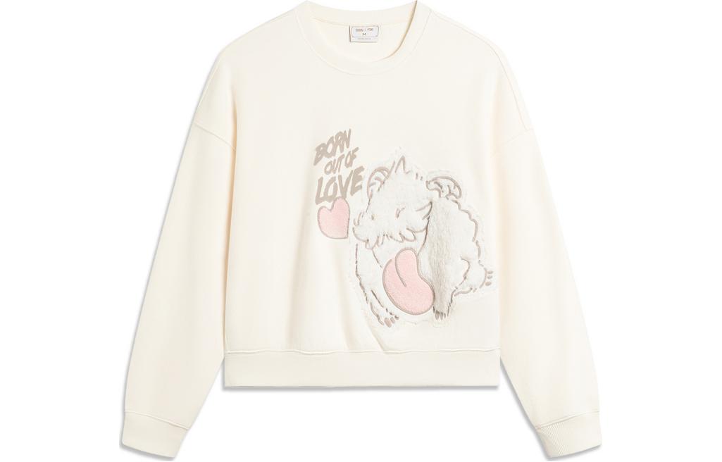 

Толстовка LiNing x YINGXIONGLIANMENGPOLUO,LIANMINGKUAN, женская, цвета экрю, Ecru