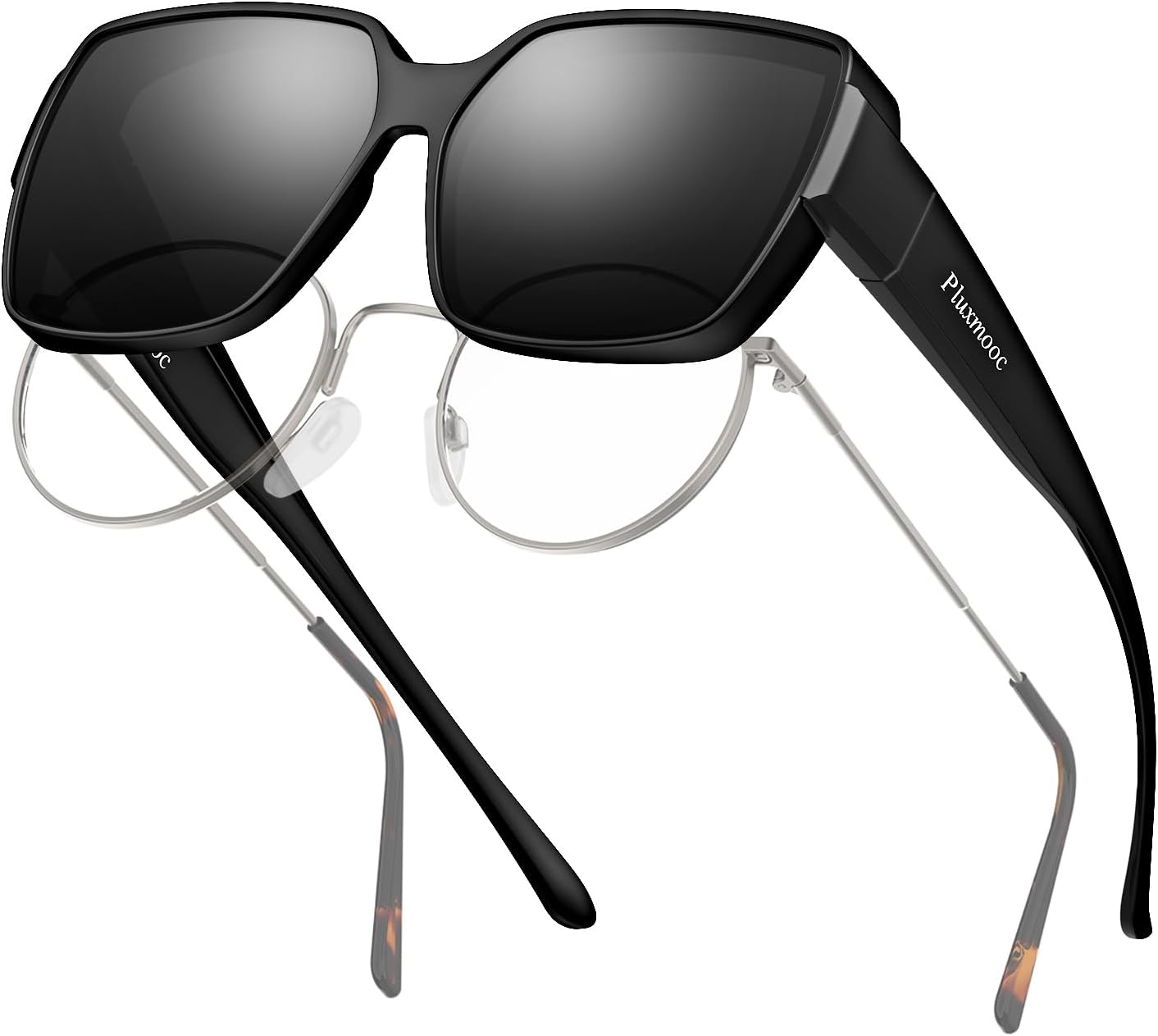 

Солнцезащитные очки, надеваемые поверх очков, для женщин и мужчин, увеличенного размера, поляризованные, для защиты очков с диоптриями UV400 Pluxmooc, 003t1 Matte Black/Black