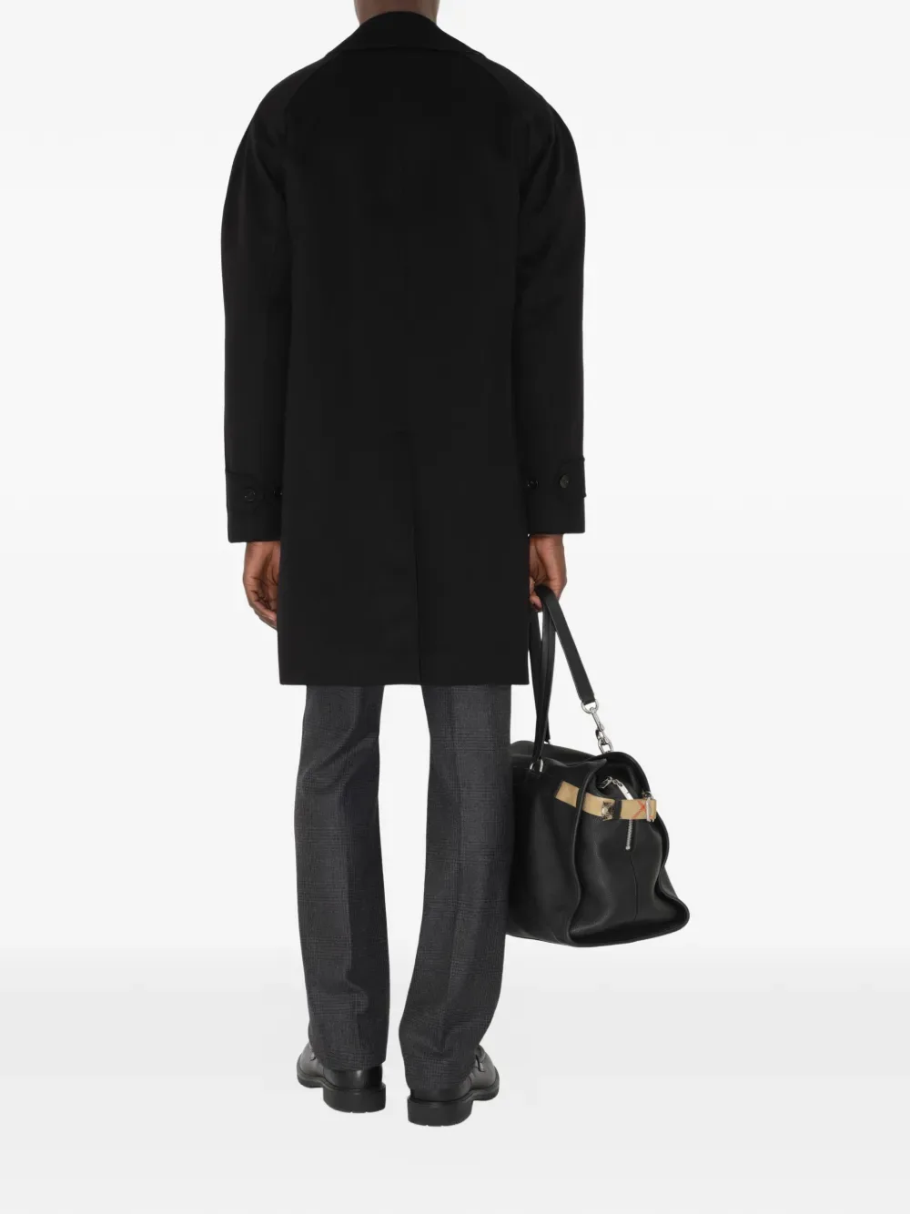 Пальто женское BURBERRY, кашемировое, средней длины, черное — фото 4