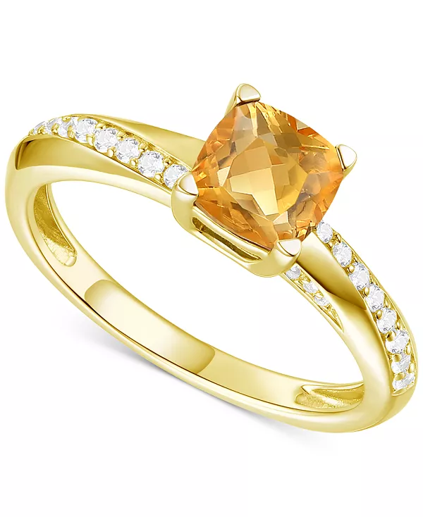 

Аметист (3/4 карата tw) и выращенный в лаборатории белый сапфир (1/6 карата tw) в покрытом 14-каратным золотом стерлинговом серебре (также доступны с другими драгоценными камнями) Macy'S, citrine