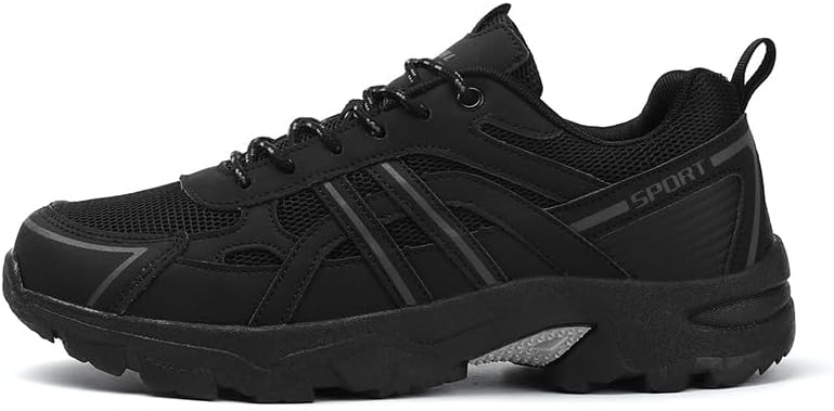 

Мужские походные ботинки Легкие ботинки с низким верхом на щиколотке Дышащие треккинговые обувь Антискользящие Soft Time Toy, черный