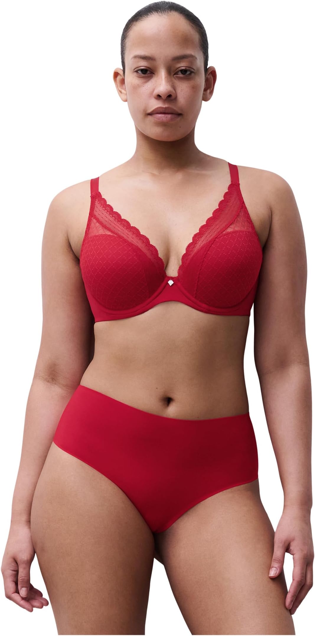 

Бюстгальтер Chantelle Norah Chic Plunge T-Shirt Bra, цвет Poppy Red