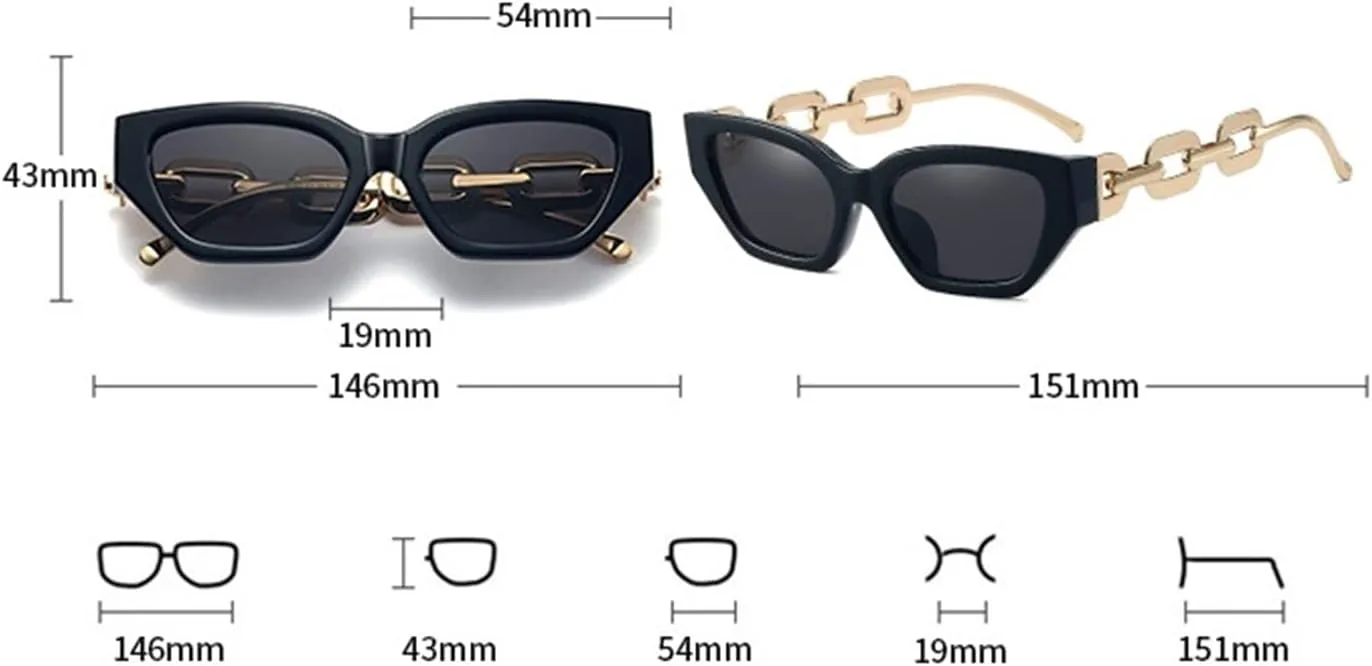 

Солнцезащитные очки с металлической цепочкой, модель 2026, для мужчин и женщин, для отдыха на природе и пляже (цвет: C, размер: средний) MTZJH, One Color