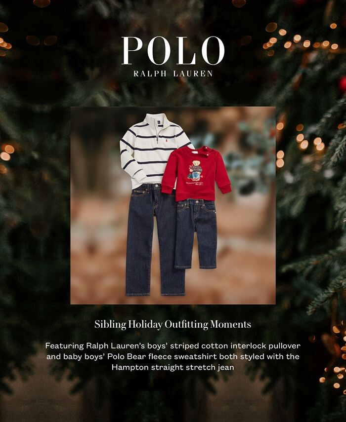 Джинсы прямого стрейча Hampton для маленьких мальчиков Polo Ralph Lauren, синий — фото 3