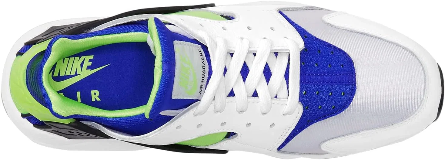 Кроссовки Nike Air Huarache для бега (мужские), White Scream Green Royal Blue Black — фото 4
