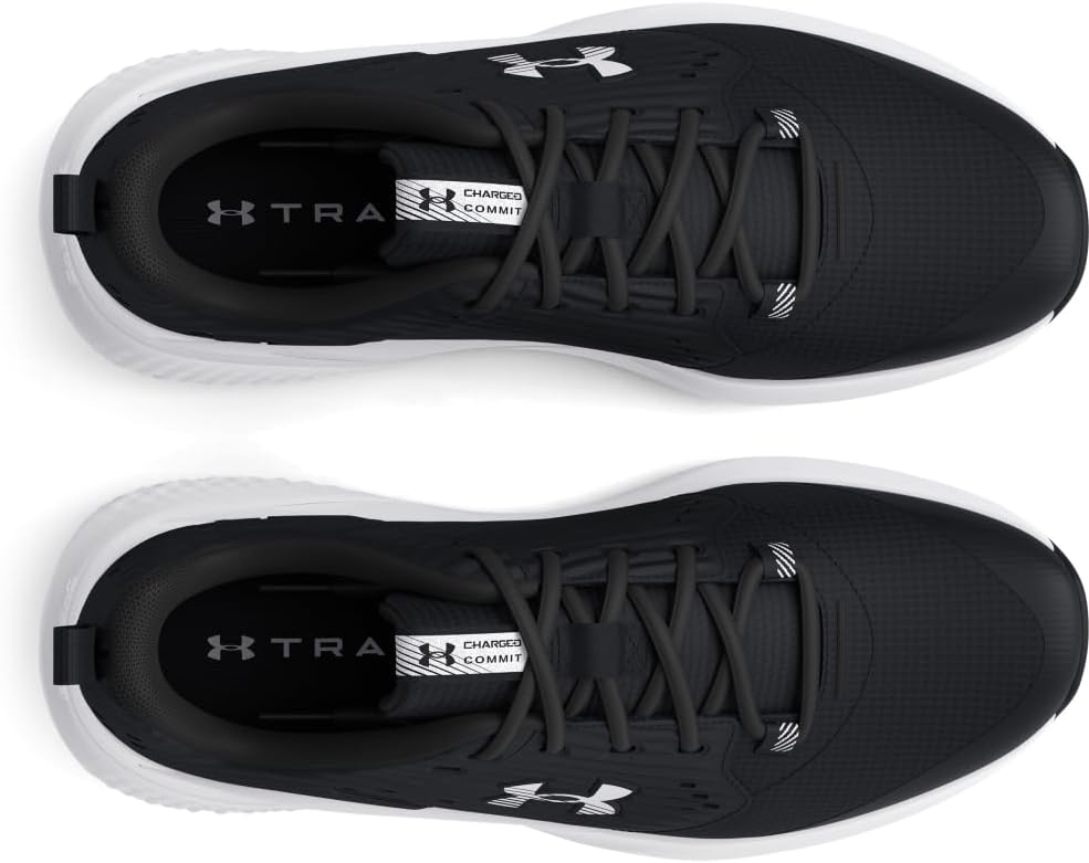 Кроссовки Under Armour Men's Charged Commit Trainer 4, (001) Black/White/White — фото 4