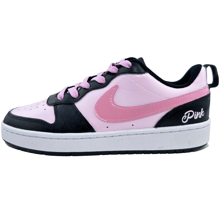 

Кроссовки Nike Court Borough Skateboarding Shoes Women's Low-top Black Pink White, черный