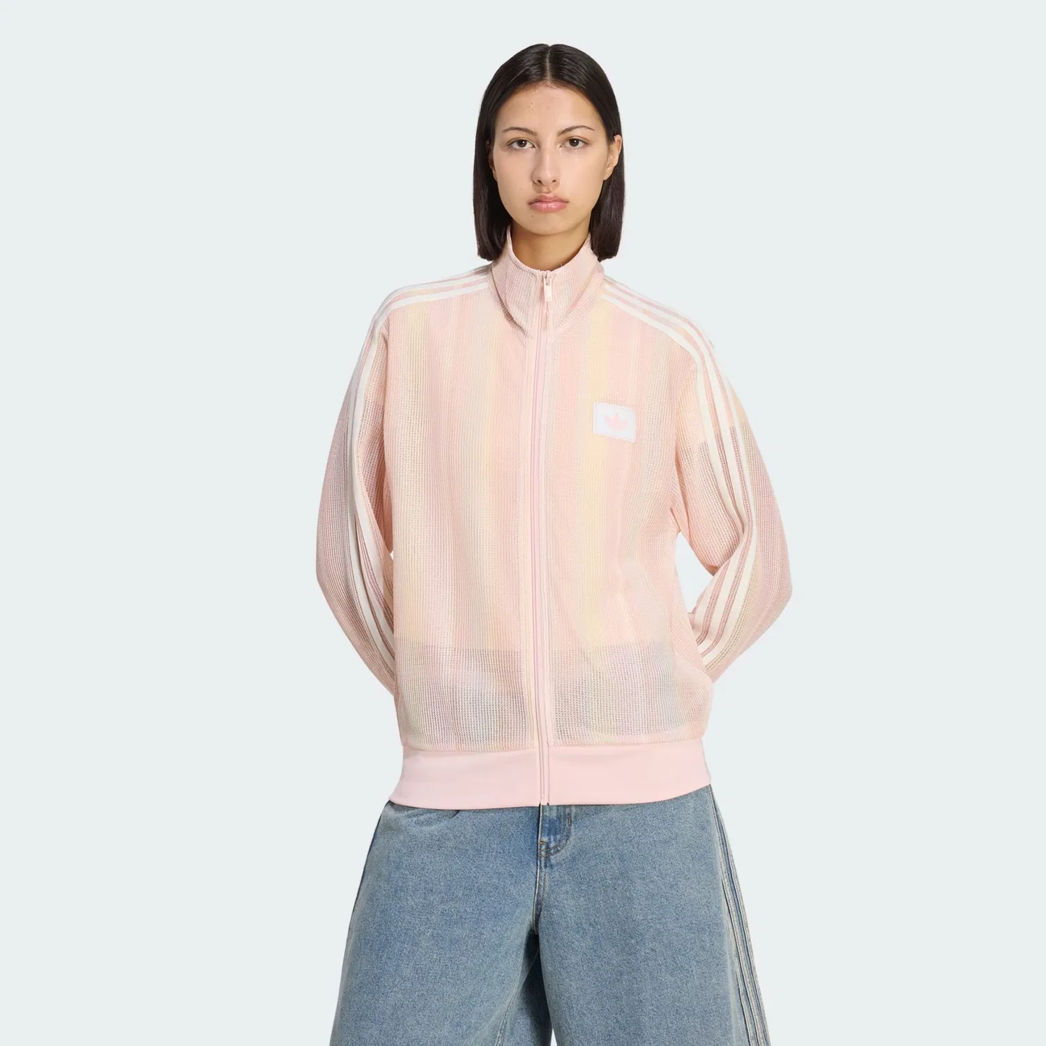 Вязаный кардиган Adidas Originals Жар-птица нежно-розового цвета — фото 2