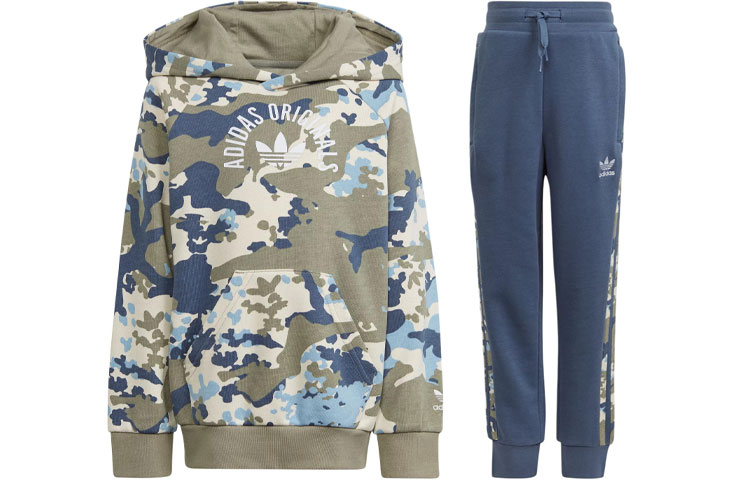 

Adidas Originals Повседневная спортивная одежда Eşofman Takımı Pebble Silver Gray+Dark Blue Kids'