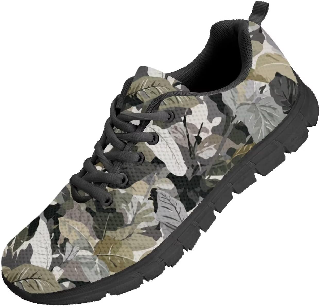 

Мужские кроссовки Funnydude Funny Print для ходьбы, классические шнуровки, дышащие сетчатые кроссовки для бега, Jungle Leaves