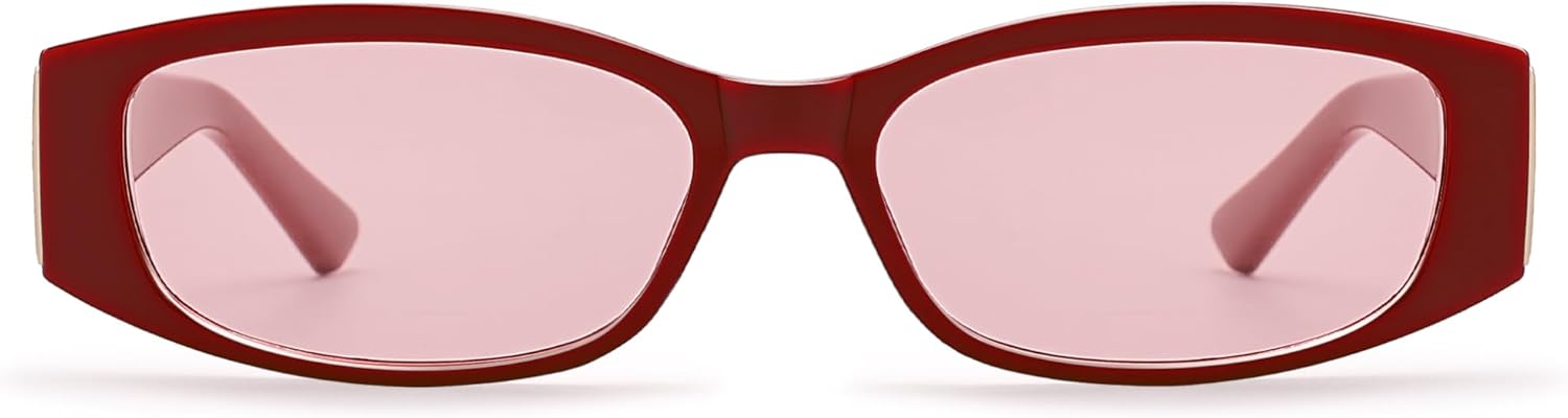 

Солнцезащитные очки ретро-прямоугольной формы для женщин. Модные солнцезащитные очки в винтажном стиле, защита от ультрафиолета UV400 AP3744 Appassal, C3 Wine Red/Light Red