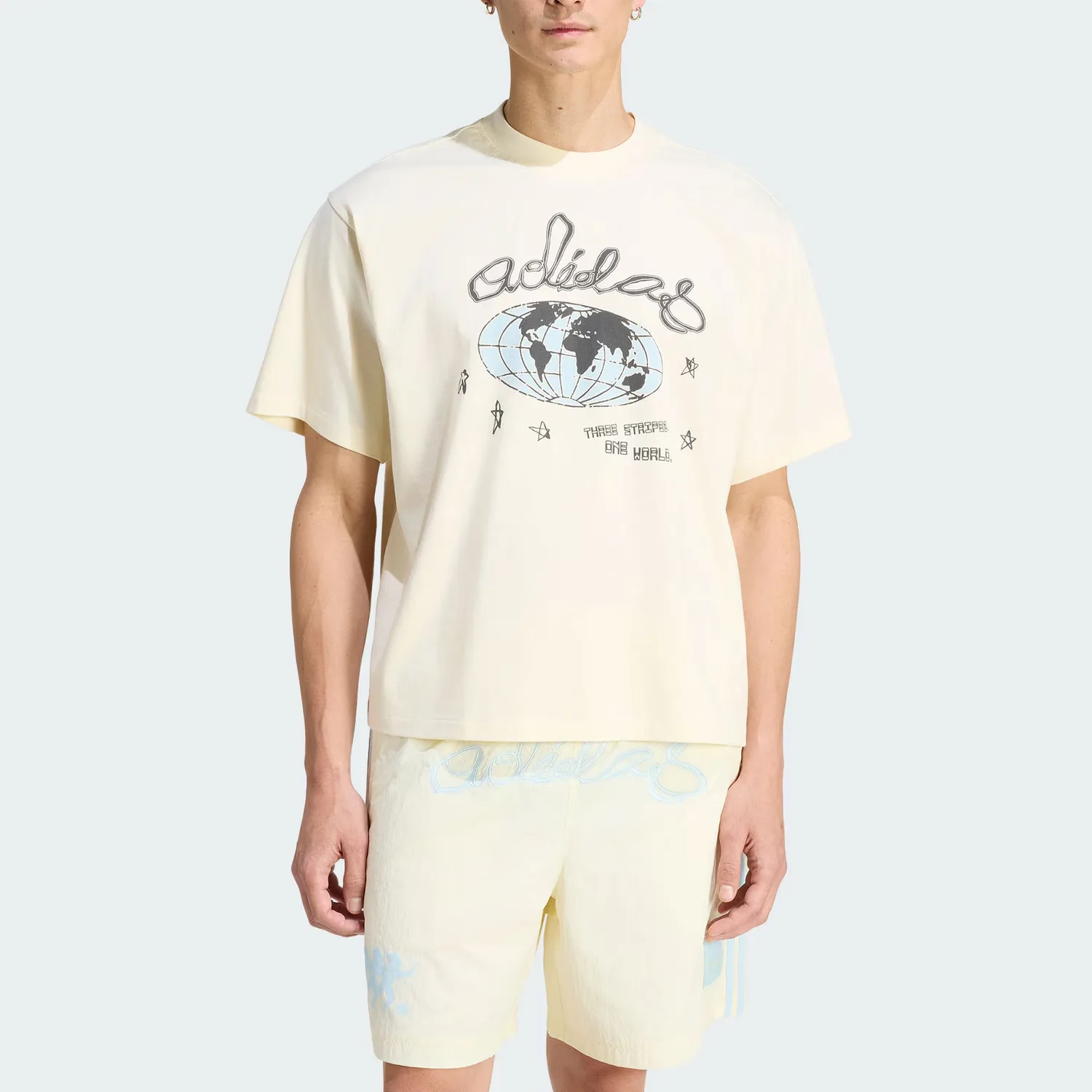 Adidas Originals Футболка мужская ivory с круглым вырезом — фото 3