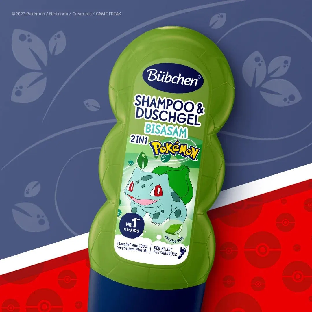 Детский шампунь и гель для душа 2-в-1 Bübchen Pokémon Bisasam Edition, 8 x 230 мл Bübchen — фото 4