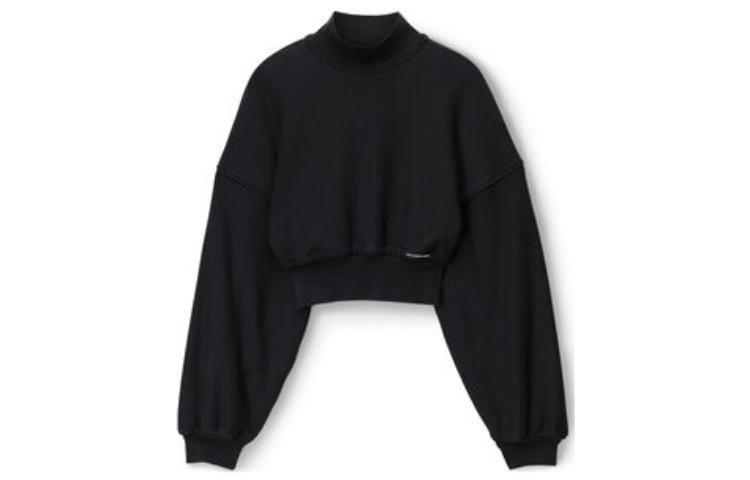 Приталенный свитшот с высоким воротником Alexander Wang, черный — фото 3