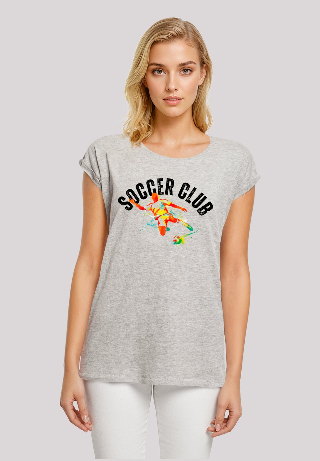 

Футболка с принтом SOCCER CLUB SPORT FAN ARTWORK F4NT4STIC, серый