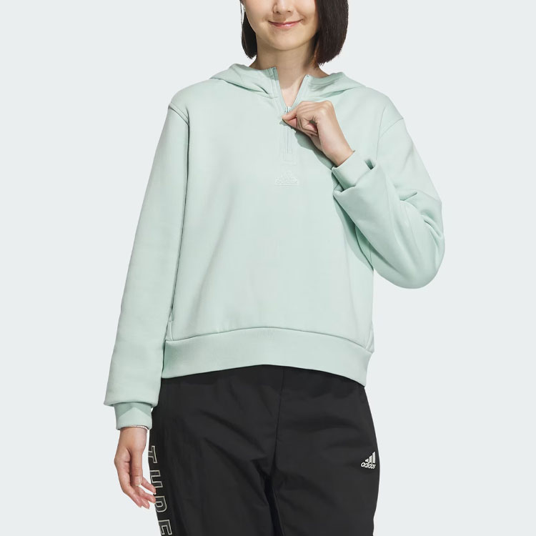 Adidas W Fustl Hoodie3 свитшот женский светло-зеленый — фото 4