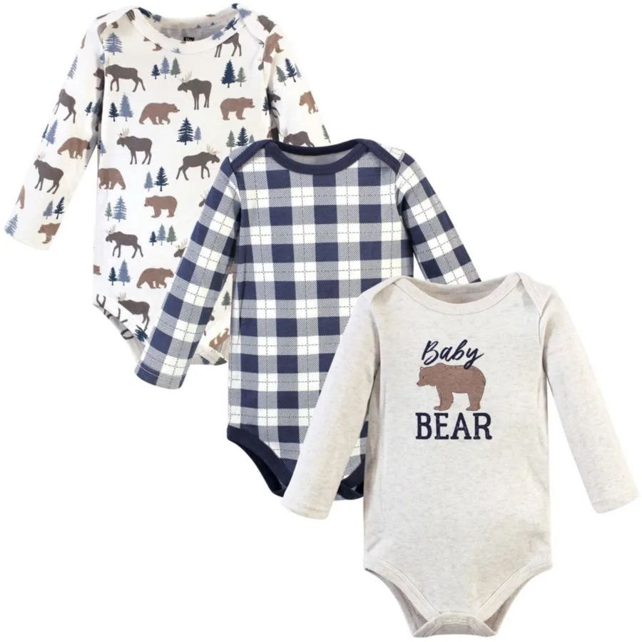 Хлопковые боди с длинными рукавами, комплект из 3 штук Hudson Baby, Moose Bear