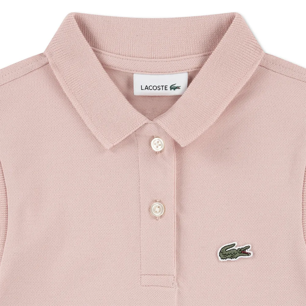 Детское платье Lacoste из пике Lacoste kids, розовый — фото 3