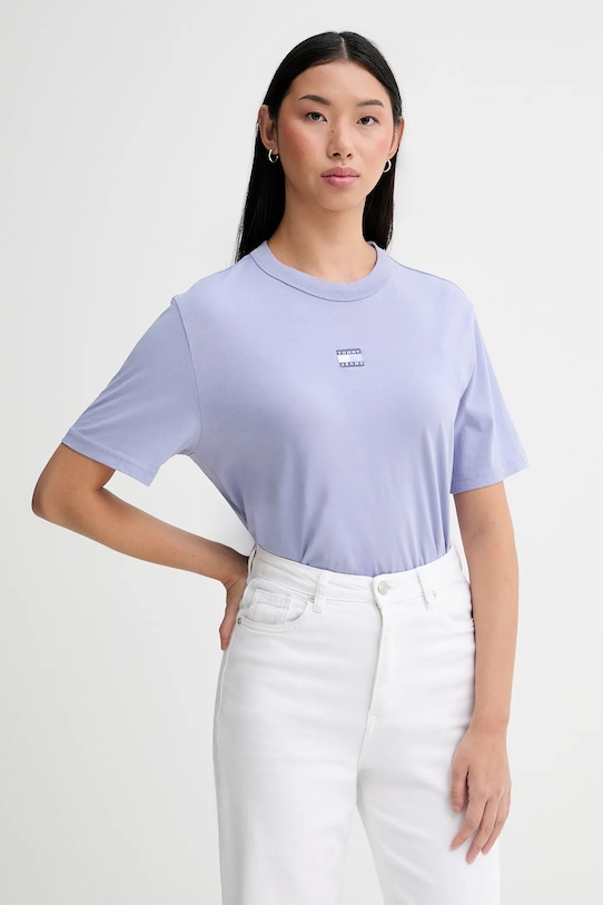 

Хлопковая футболка Tommy Jeans, фиолетовый