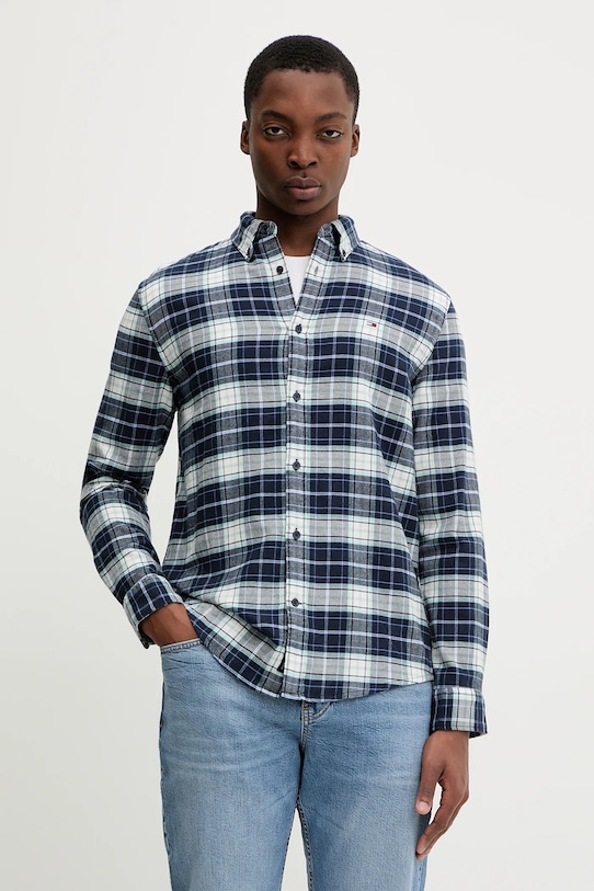 

Хлопковая рубашка Tommy Jeans, темно-синий