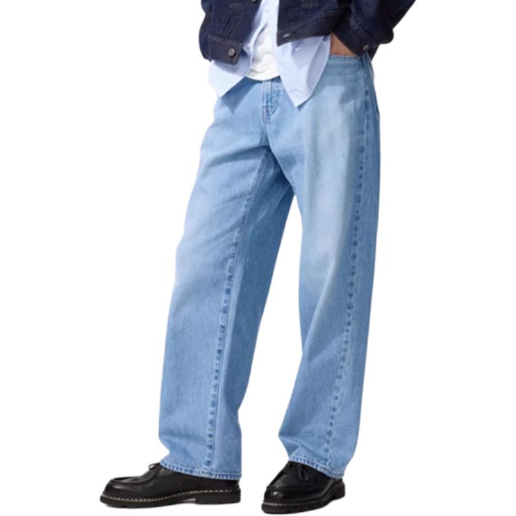 

SS26 Джинсы мужские Moderate Straight Fit UNIQLO, розовый синий