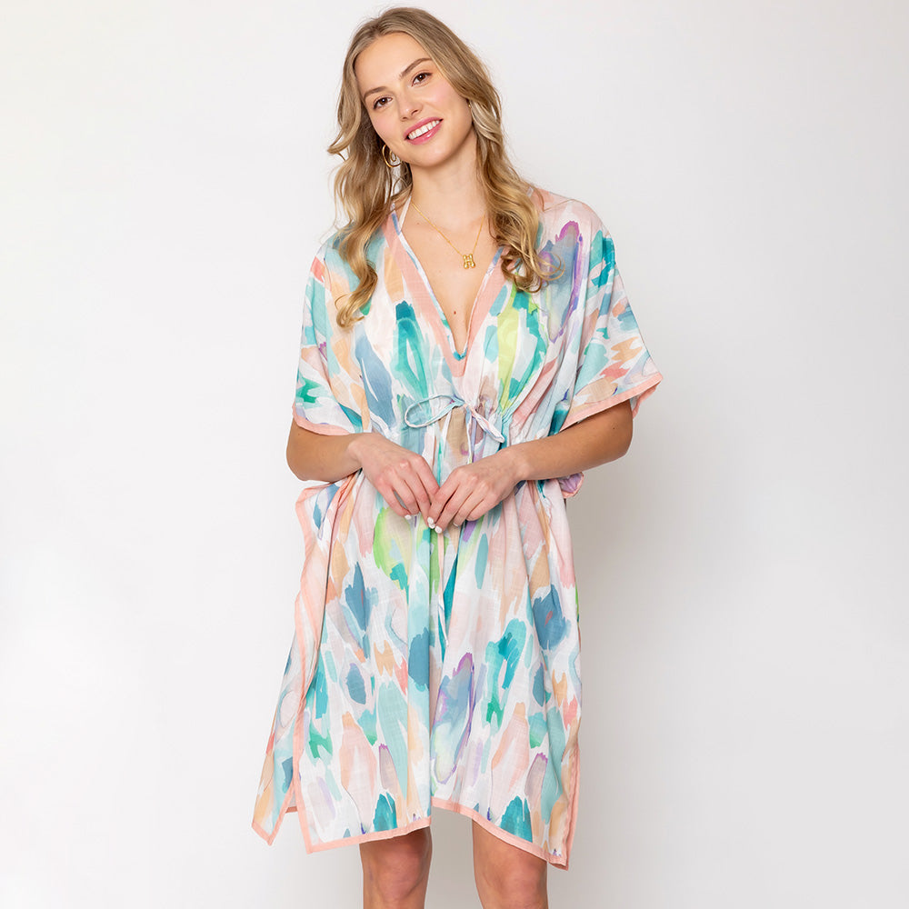 

Водяной принт накидка пончо TRUEDAMES, бежевый