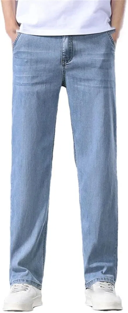 Джинсы прямые свободные Men's Lyocell Business, Light Blue