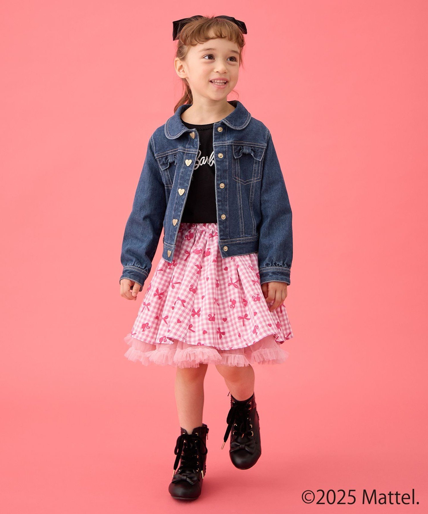 Джинсовая куртка Barbie с лентой ANY KIDS, Indigo [075] — фото 3