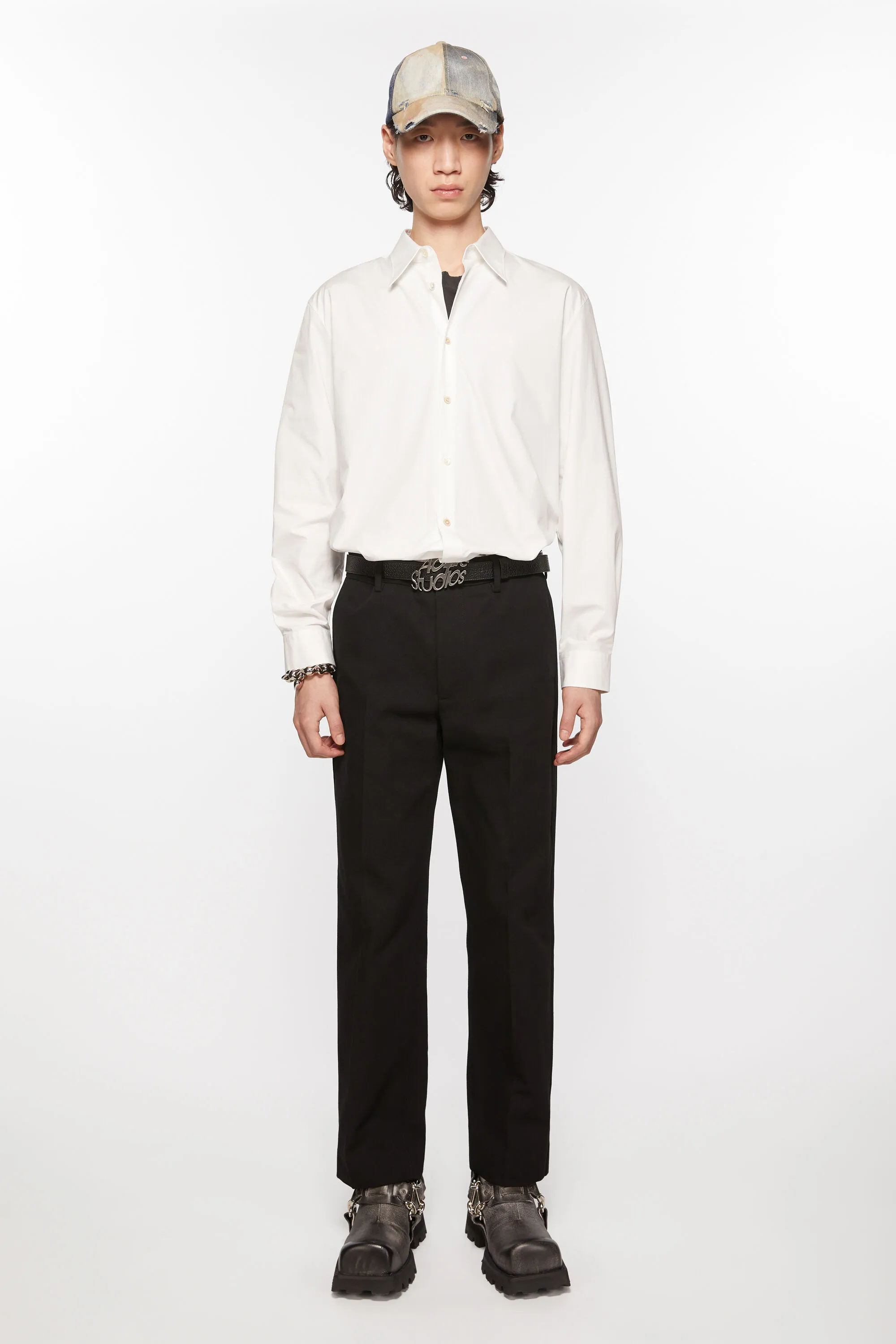

Брюки из смесового хлопка саржа Acne Studios, черный