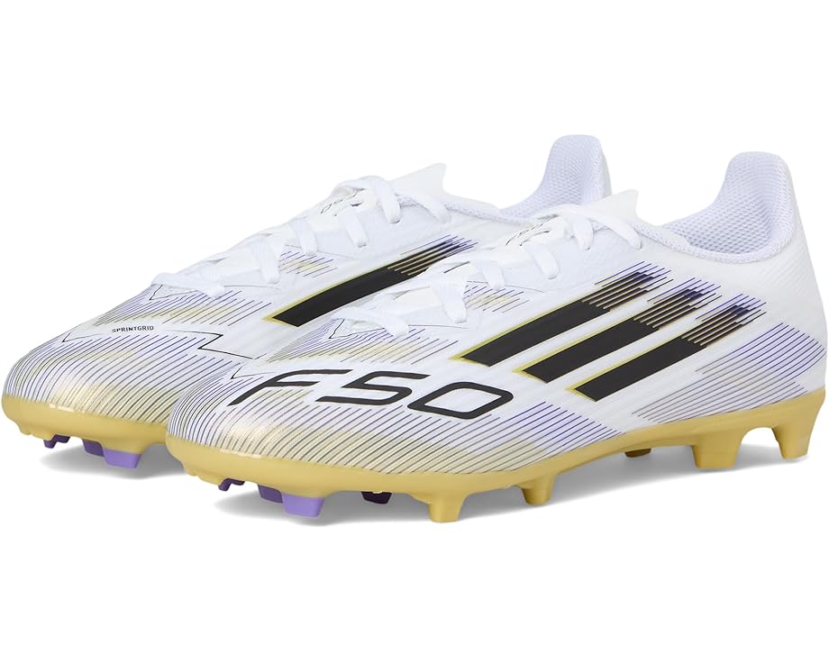 

Кроссовки adidas Kids F50 League Firm Ground/Multi Ground Cleats, цвет White/Black/Gold Metallic