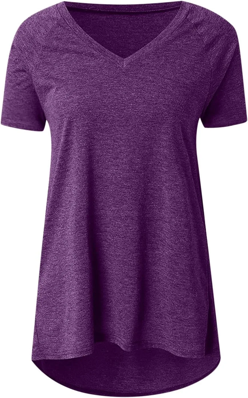 Футболка Plus Size для женщин Casual V-образный вырез короткий рукав — фото 3