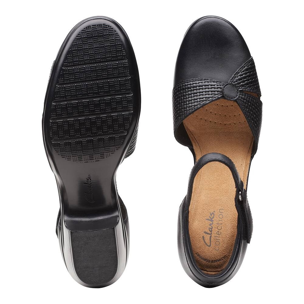 Женские кожаные туфли Clarks Emily Rae с ремешком на щиколотке, черный — фото 4