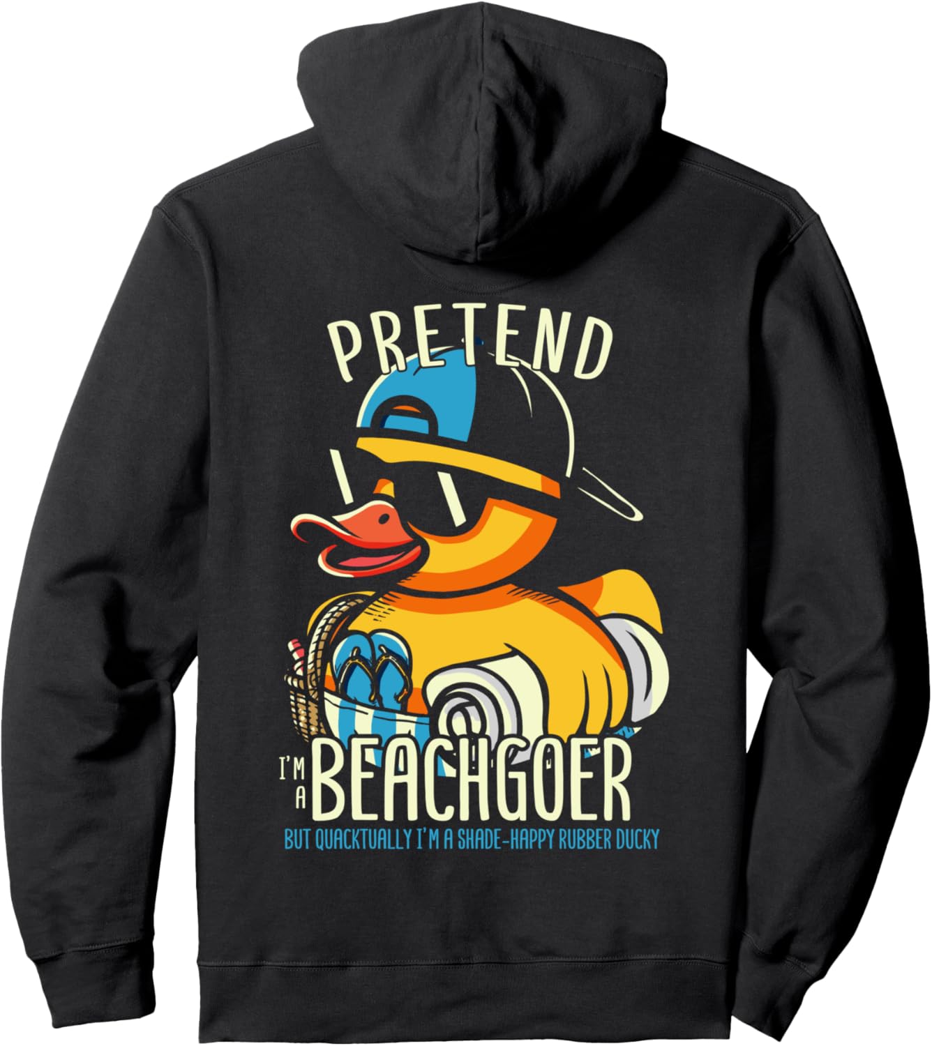 

Пляжный отдыхающий, пляжный отпуск, резиновая уточка, летний отдых, толстовка с уточкой Beach Rubber Ducky Sommer Rubber Duck, черный