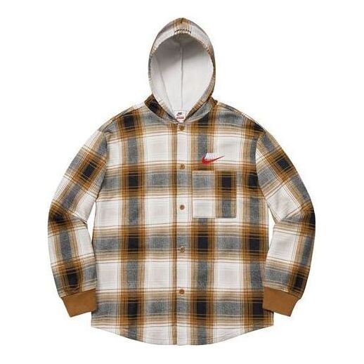 

Куртка x nike plaid hooded sweatshirt 'mustard' Supreme, желтый