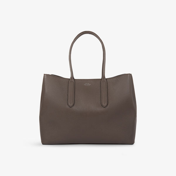 

Сумка Ludlow small day из кожи Smythson, серый