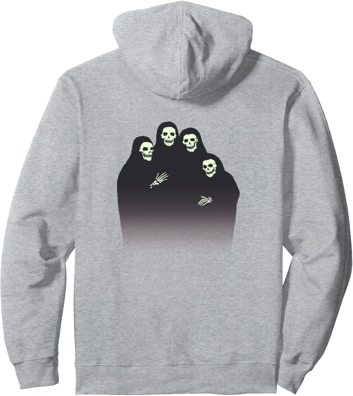 

FOUR GHOULS Крутая толстовка в стиле эмо-фолк-готика с дизайном скелета и изображением ковена, серый