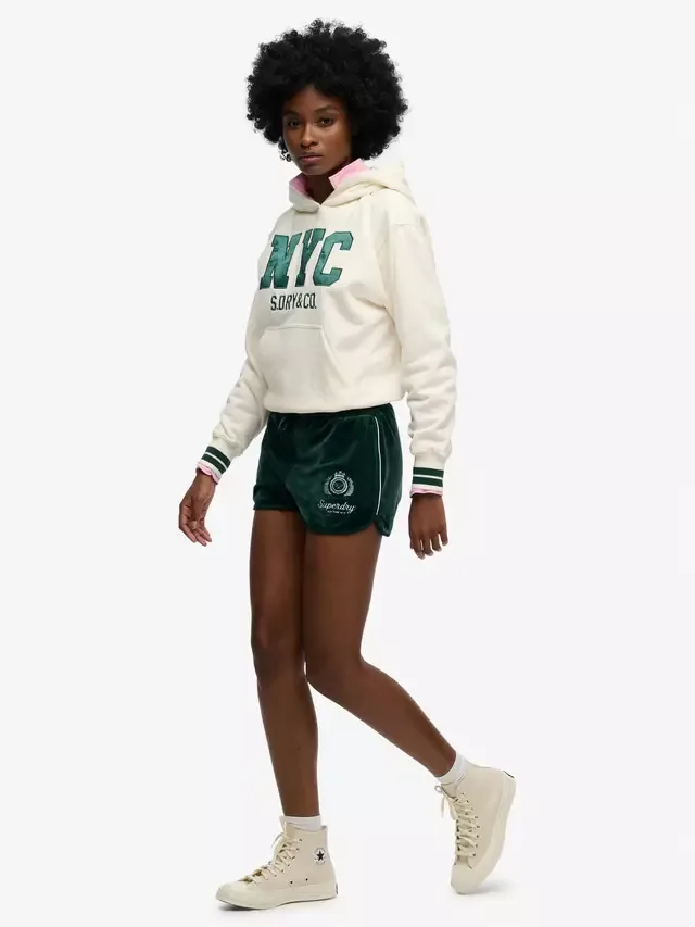 Велюровые шорты для загородного клуба Superdry, Dark Pine Green — фото 3