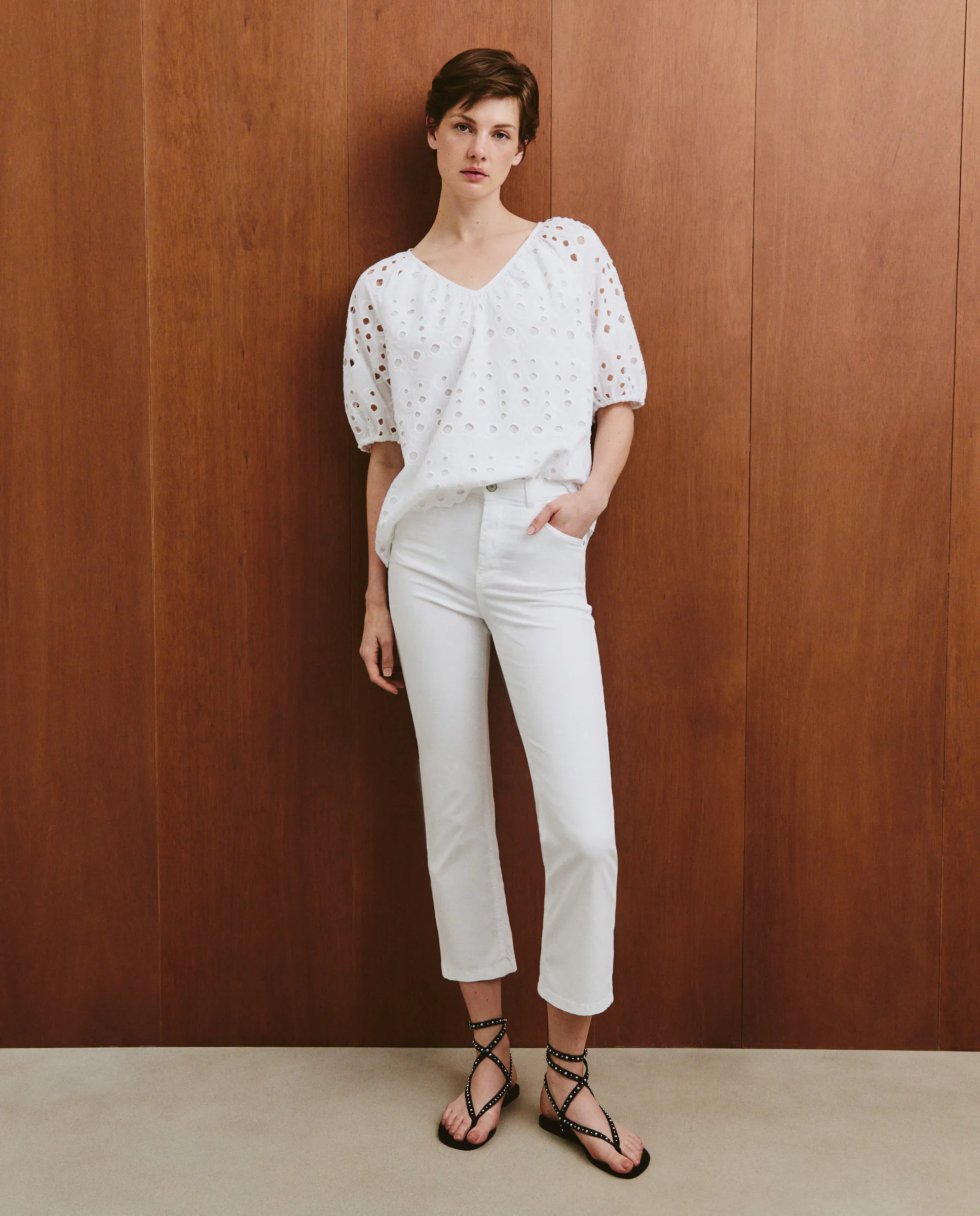 

Женские хлопковые брюки-кюлоты Southern Cotton, белый