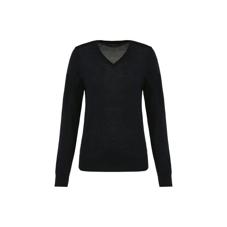 

Свитер с V-образным вырезом из мериносовой шерсти, женский, Kariban Premium