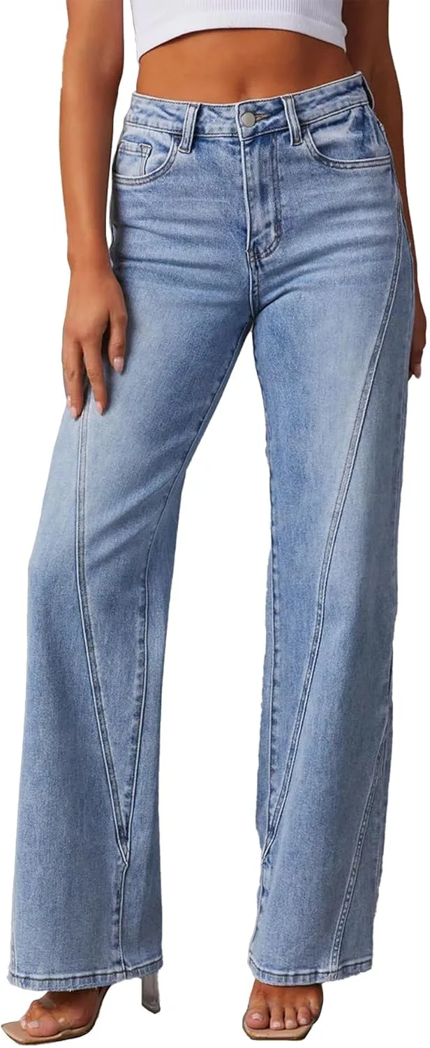 Женские джинсы Wide Leg High Waisted с эластичным поясом